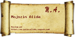 Mojszin Alida névjegykártya